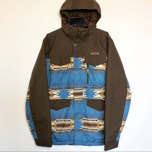 Burton Snowboard Ski Snow Jacket Blue Brown